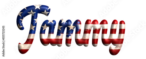 Tammy - Bandiera degli Stati Uniti - nome proprio - scrittura tubolare effetto tridimensionale - Grafica vettoriale - Parola auguri, banner, biglietti, stampe, cricut, silhouette, sublimazione	