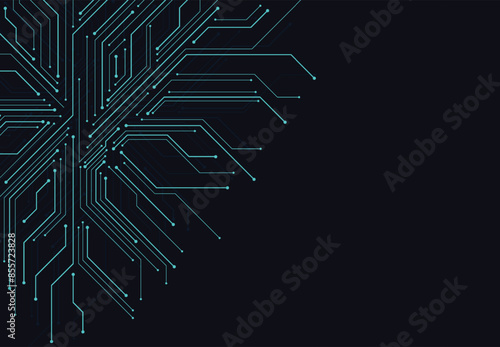 Abstract digital background with technology circuit board texture. Electronic motherboard illustration. Communication and engineering concept. Vector illustration