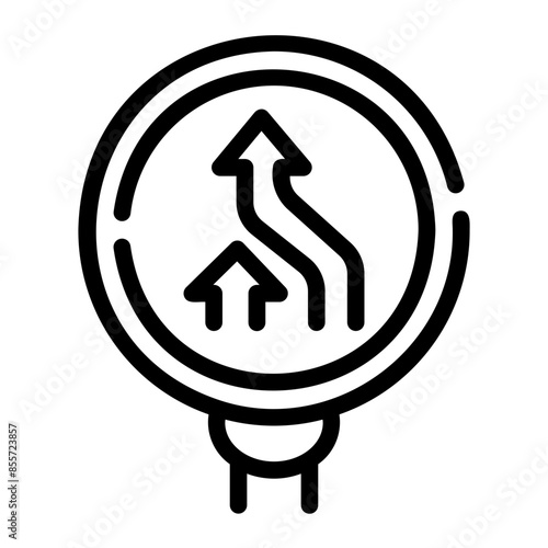 no overtaking Line Icon