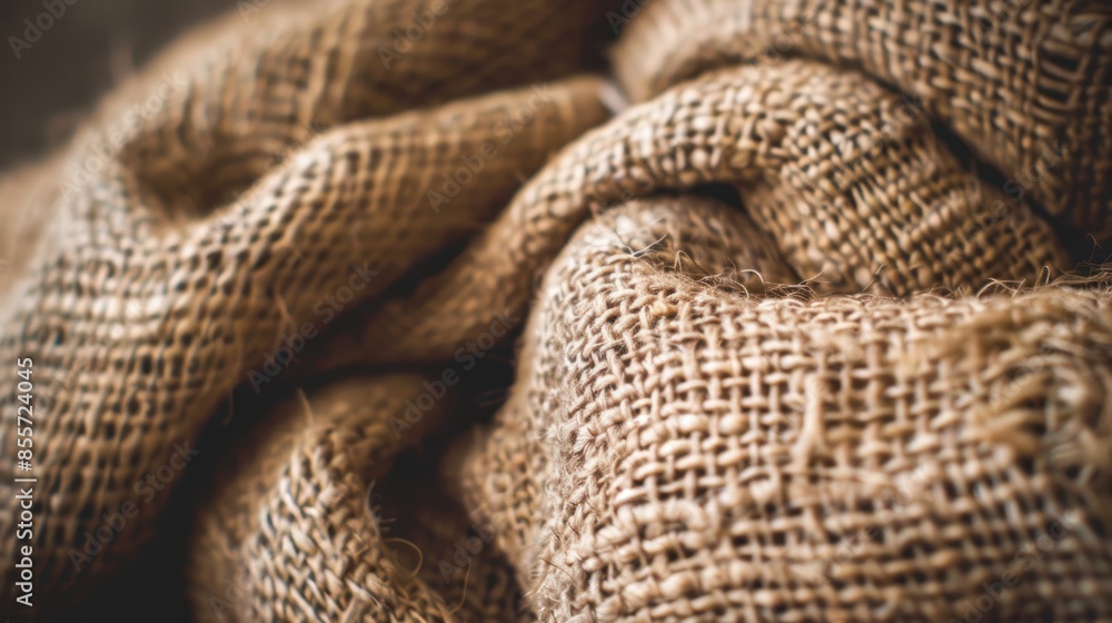 Close-up of a Textured Brown Burlap Fabric Close-up of a Textured Brown Burlap Fabric