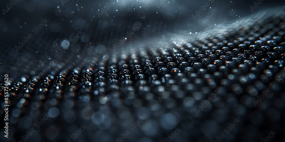 Fototapeta premium Abstract carbon textured pattern on black background, accented with fine burgundy details, black , for banner 2:1