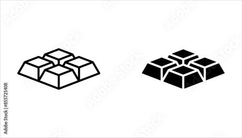 Chocolate bar icon set isolated vector illustration. High quality black style vector icon on white background