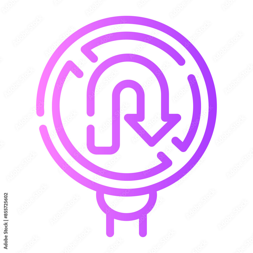 no turn Line Gradient Icon no turn Line Gradient Icon