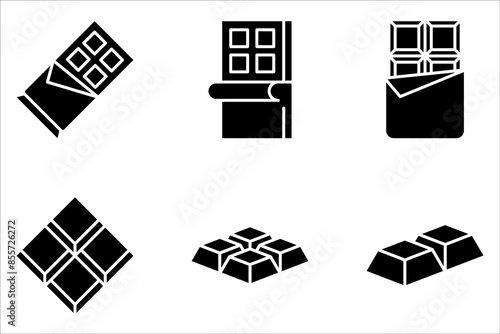 Chocolate bar icon set isolated vector illustration. High quality black style vector icon on white background