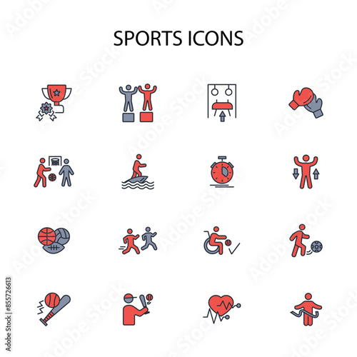 Sports icon set.vector.Editable stroke.linear style sign for use web design,logo.Symbol illustration.