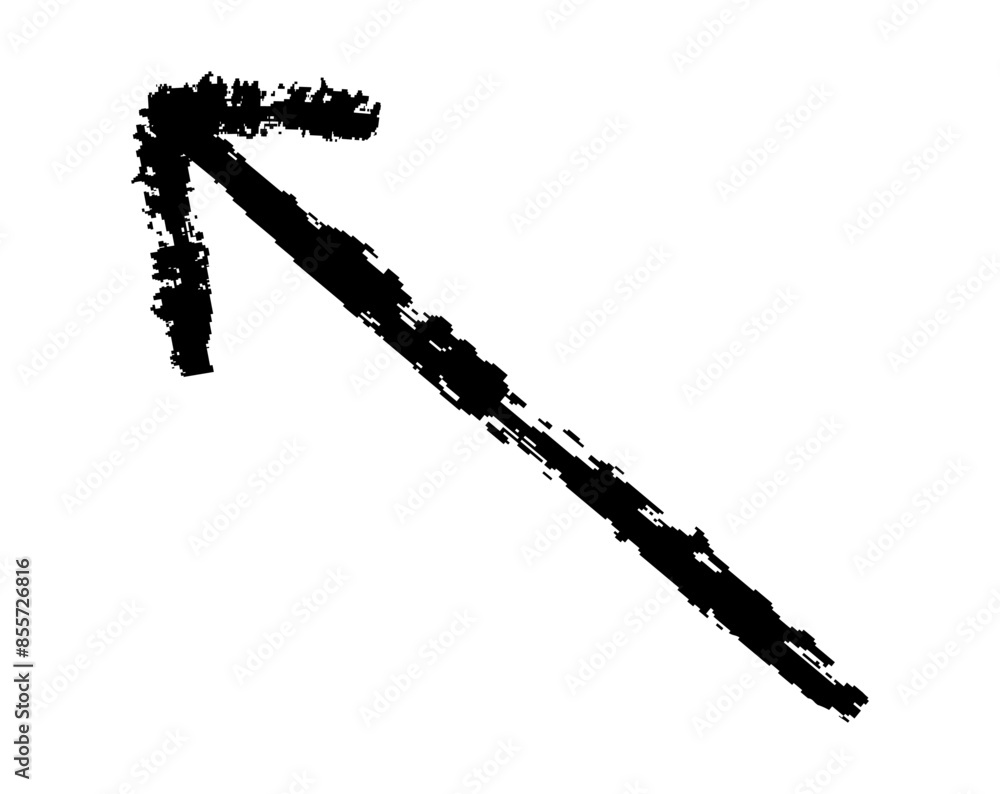Hand drawn simple arrow drawn with wax crayon, chalk or charcoal. Uneven dry texture for underlining highlighting. Pencil drawn lines, strikethrough, grungy vector isolated on white Hand drawn simple arrow drawn with wax crayon, chalk or charcoal. Uneven dry texture for underlining highlighting. Pencil drawn lines, strikethrough, grungy vector isolated on white