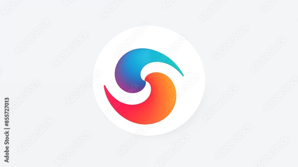Abstract Colorful Gradient Logo with Red, Blue, and Orange Curves Abstract Colorful Gradient Logo with Red, Blue, and Orange Curves