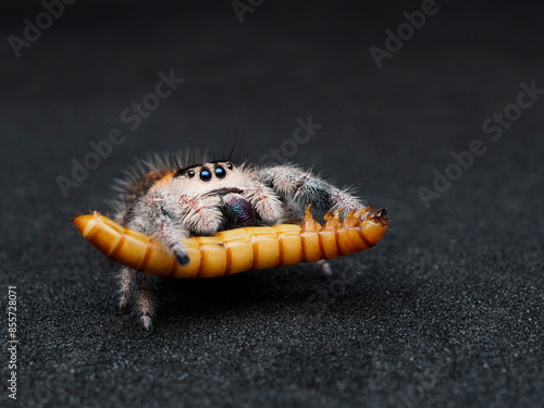 Macro picture of Jumping spider female