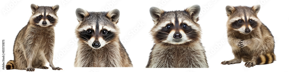 Raccoon on a transparent background. Cute pet, rodent Raccoon on a transparent background. Cute pet, rodent
