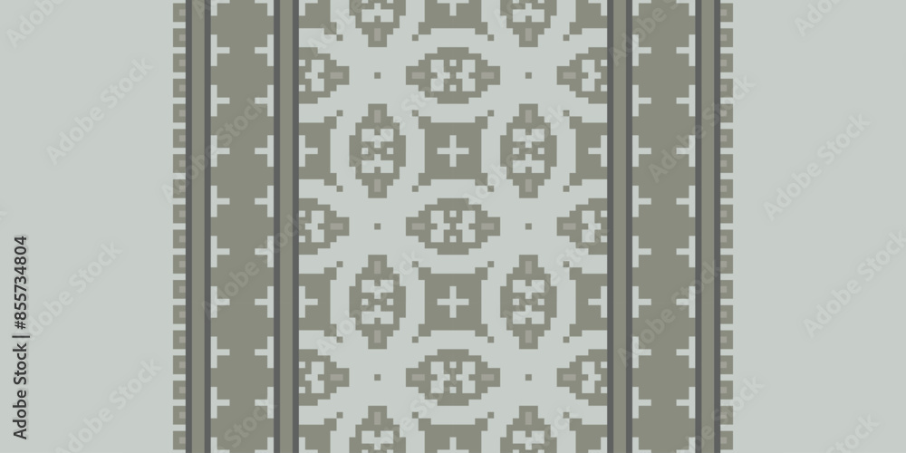 Fototapeta premium Seamless geometric ethnic asian oriental and tradition pattern design for texture and background. Silk and fabric pattern decoration for carpet, clothing, wrapping and wallpaper
