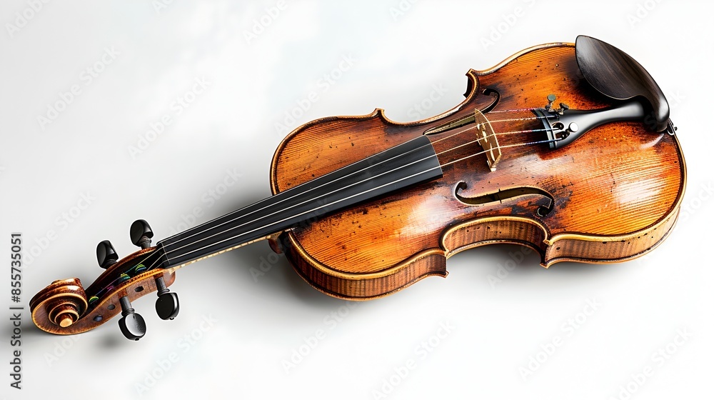 Elegant and Captivating Classic Violin on Isolated White Background Elegant and Captivating Classic Violin on Isolated White Background