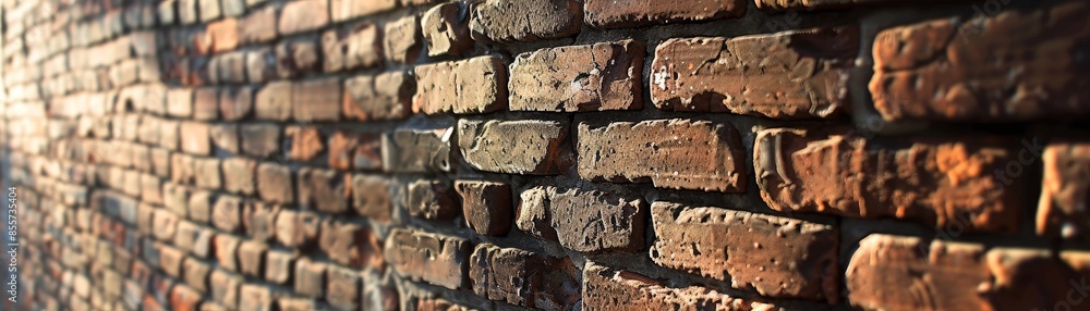 Solid Brick Wall Background with Copyspace for Text or Graphics, Shadow Effect for Depth and Contrast Solid Brick Wall Background with Copyspace for Text or Graphics, Shadow Effect for Depth and Contrast