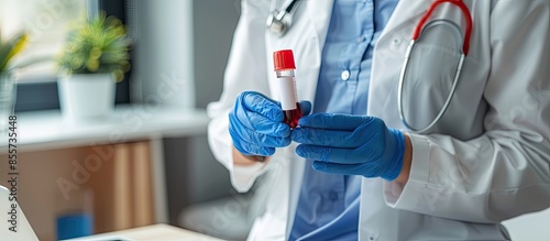 doctor holding Blood tube p...