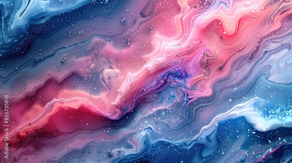  Abstract fluid art with vibrant pink and blue hues, ideal for modern art designs and creative projects