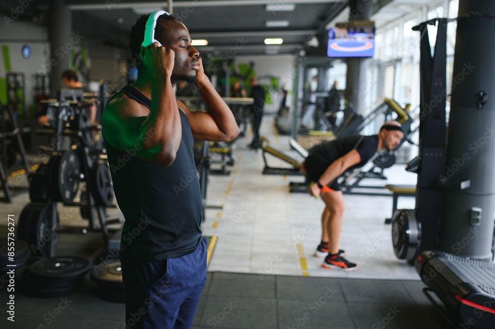 Black African American young man at the gym Black African American young man at the gym