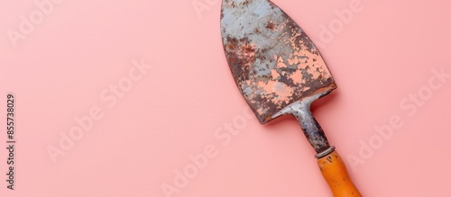 Old rust paint trowel with ...