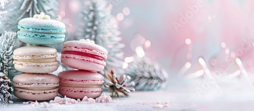 tasty pastry macarons or ma...