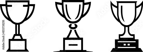 Three cups with different designs and sizes