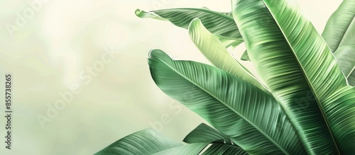 banana leaf, green leave, green leaf background, abstract background pastel background. with copy space image. Place for adding text or design