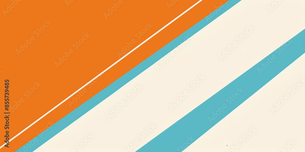 a orange and white flat banner with an outline of two blue lines, in the style of angular geometry, light white and aquamarine a orange and white flat banner with an outline of two blue lines, in the style of angular geometry, light white and aquamarine