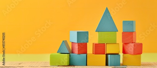 Colorful wooden toy blocks ...