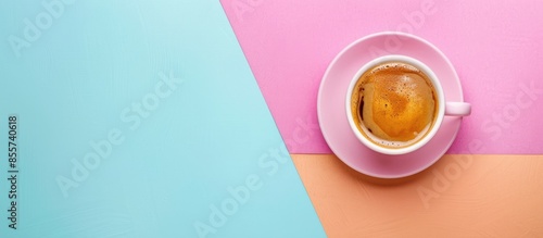 Hot coffee espresso on past...