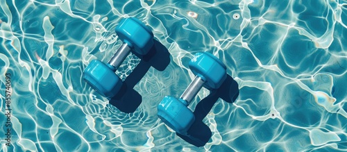 A swimming pool on summer d...