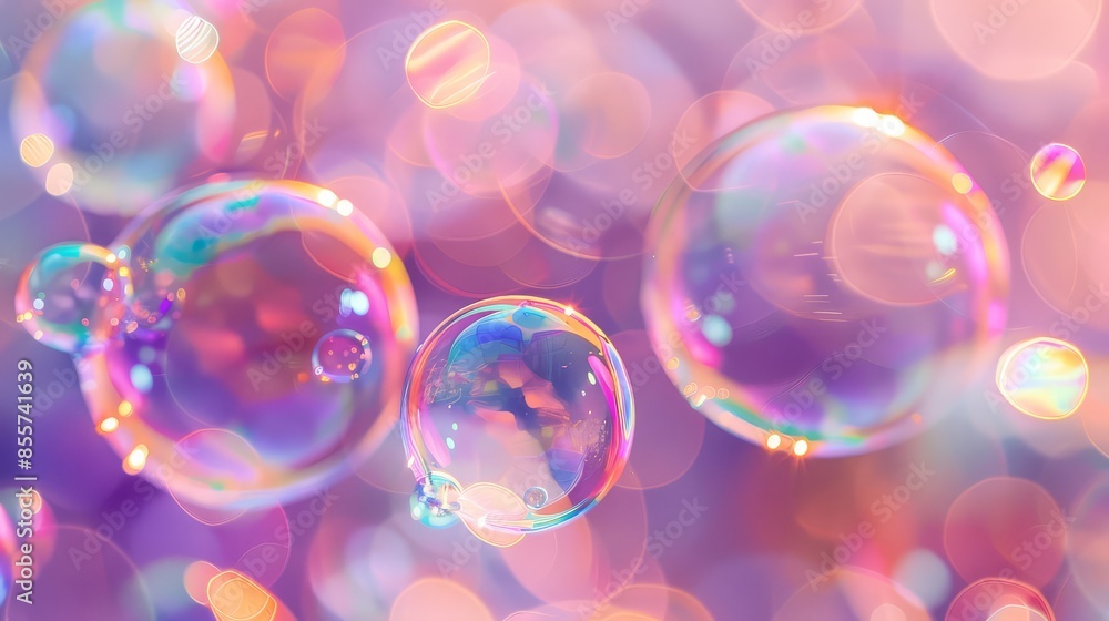 Abstract background featuring bubbles and blurred light effects Abstract background featuring bubbles and blurred light effects