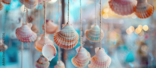Seashell hanging decor in t...