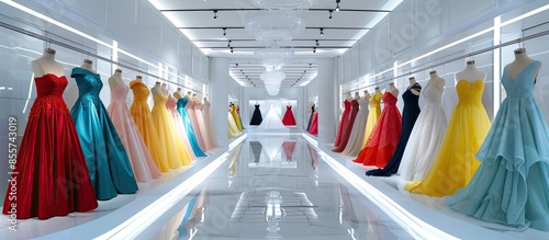 Different women's dresses o...