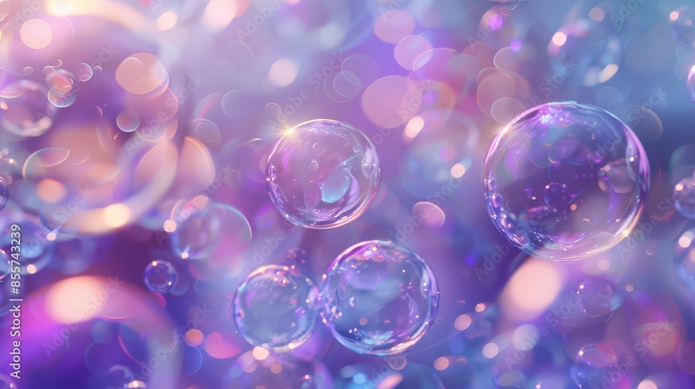 Abstract background features subtle blurred light and colorful bubbles Abstract background features subtle blurred light and colorful bubbles