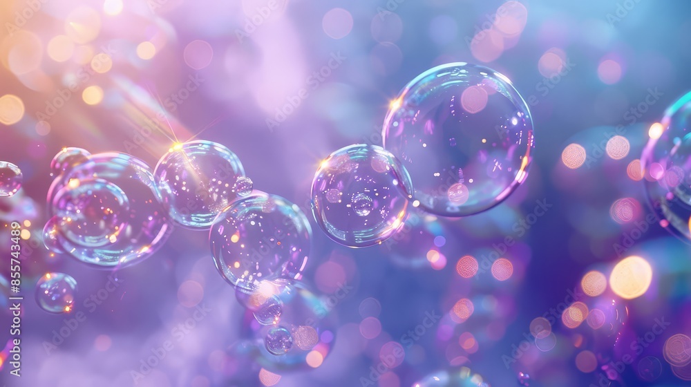 Colorful bubbles and subtle blurred light create abstract background Colorful bubbles and subtle blurred light create abstract background