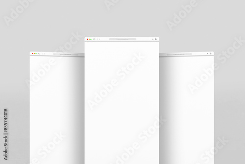 White browser screen for website mockup