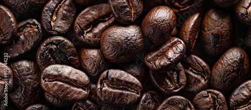 Coffee seeds closeup for te...