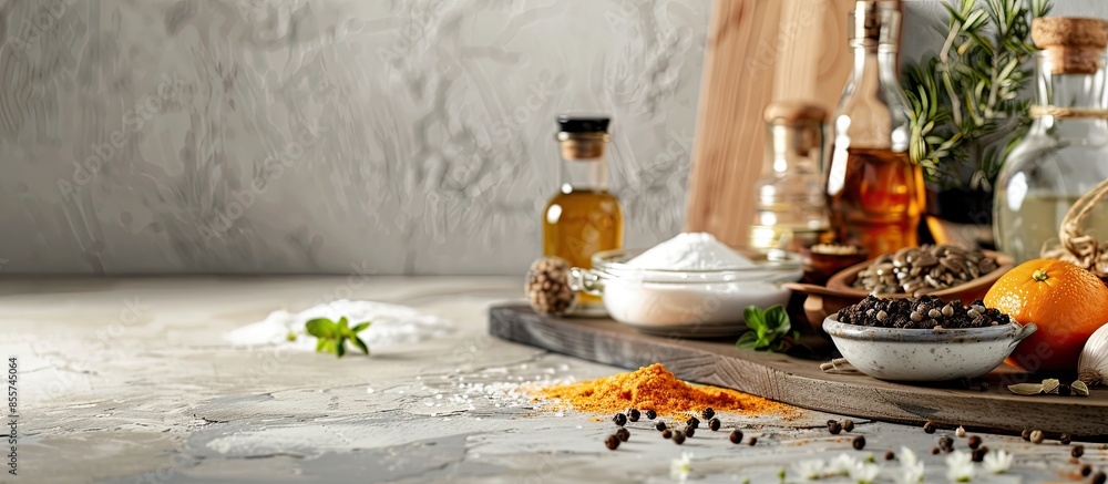Table with products for food making. with copy space image. Place for adding text or design Table with products for food making. with copy space image. Place for adding text or design