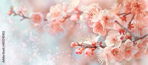 Wallpaper Mural tree apricot blossoms in spring pastel background  Flower. with copy space image. Place for adding text or design Torontodigital.ca