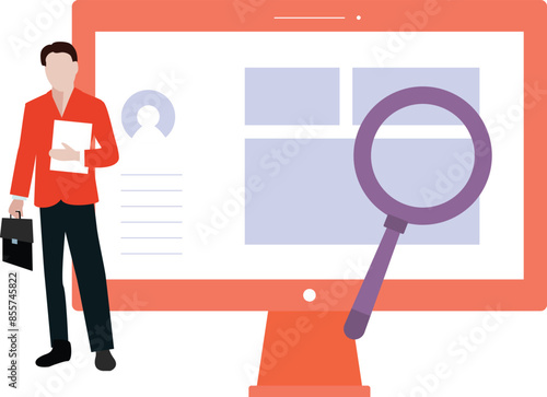 Boy is looking for profile data.