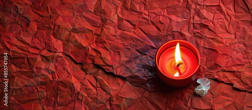 Burning soy candle and wax ...