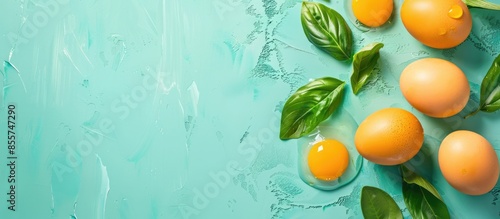 Fresh Egg fruit Isolated on pastel background  Food. with copy space image. Place for adding text or design photo
