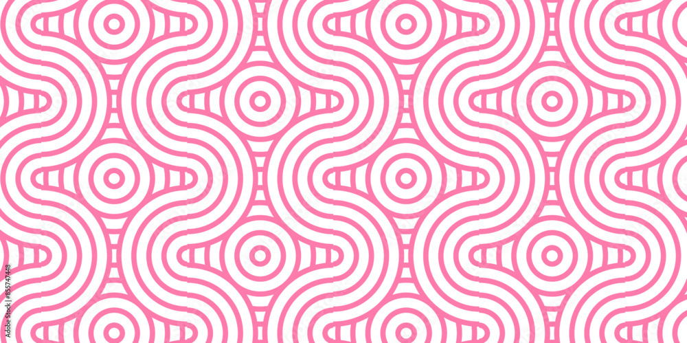 Overlapping Pattern Minimal diamond geometric waves spiral and abstract circle wave line. pink color seamless tile stripe geometric create retro square line backdrop pattern background. Overlapping Pattern Minimal diamond geometric waves spiral and abstract circle wave line. pink color seamless tile stripe geometric create retro square line backdrop pattern background.