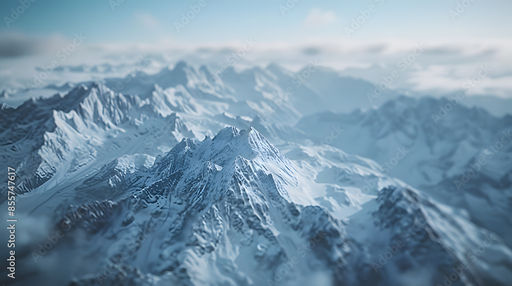 Obraz premium A mountain range covered in snow