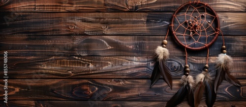 Dream catcher on wooden bac...