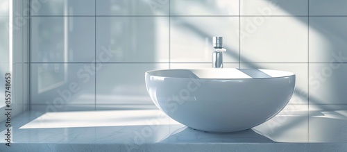 Round white sink in the bat...
