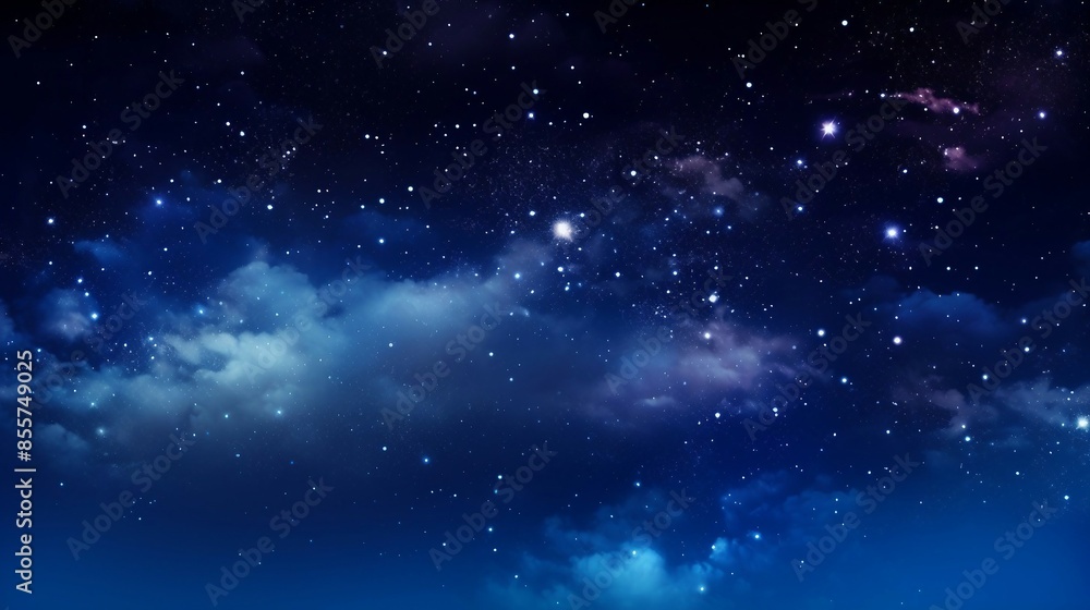 Naklejka premium Beautiful Night Sky Filled With Stars And Galaxies, Showcasing The Magnificence Of The Universe. Generative AI