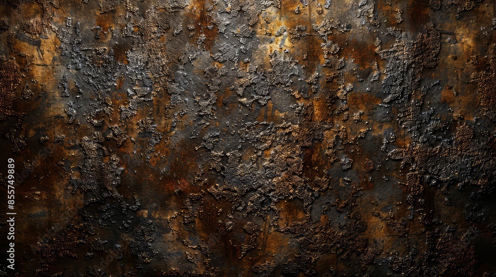 Metal panel displays severe corrosion and wear signs Metal panel displays severe corrosion and wear signs