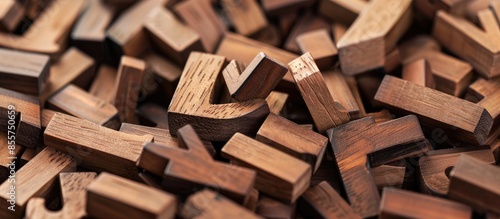 Pile of wooden letters in s...