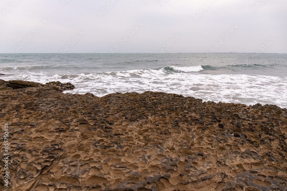 Beautiful rocky shore of the Caspian Sea. Beautiful rocky shore of the Caspian Sea.