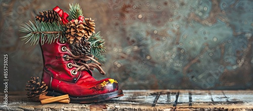 Red boot with Christmas gif...