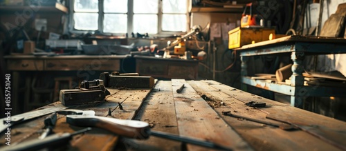 Carpenter workshop room bac...
