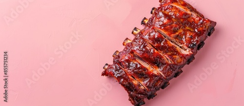 Smoked ribs, Isolated on pa...